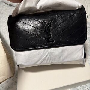 Yves Saint Laurent Black Leather Belt Bag